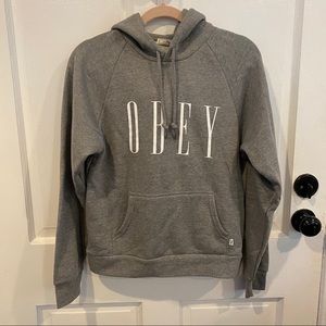 Obey grey hoodie sweatshirt
